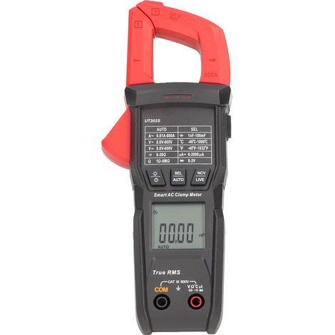 Pince ampèremétrique numérique multimètre intelligent pour test de tension et de résistance, ampèremètre AC/DC UT202S