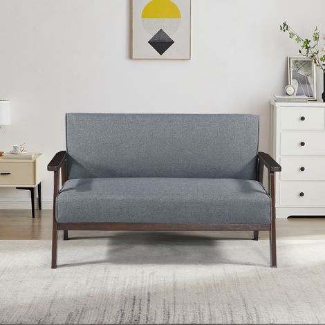 Sofá de 2 plazas Kinda 121x69x75 cm - Gris [en.casa]