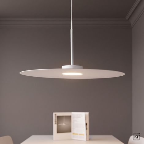 Hängelampe Weiß Metall rund D: 40 cm H: max. 140 cm Modern GX53 Pendelleuchte Hängeleuchte (1/5)