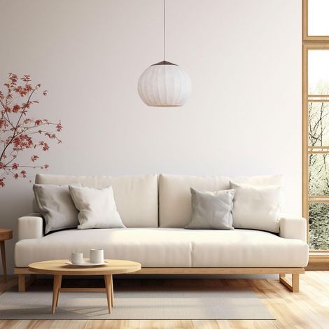 Elegante e creativo lampadario a sospensione in tessuto con lanterna in stile cinese - 40 pollici, regolabile, per soggiorno, sala da pranzo, camera da letto e altro ancora - ALTRI (1/3)