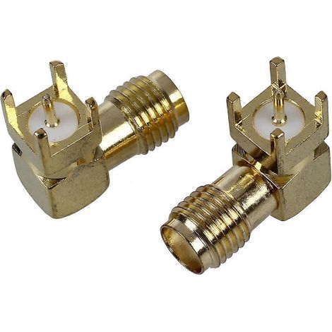Connecteur SMA femelle à souder pour montage sur panneau ou circuit imprimé, plaqué or (1/5)