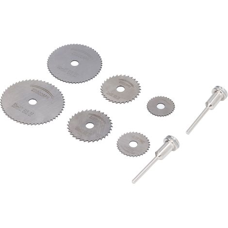 Set mit 8 HSS-Kreissägeblättern, Mini-Trennscheiben für dünnes Metall, Kunststoff, Holz und Legierungen - 8-teiliges Schneideset. (1/5)