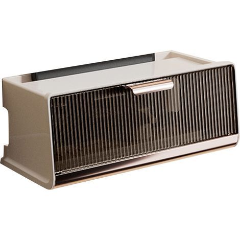 Boîte de rangement murale pour routeur Wi-Fi, grande capacité, multiprise, étui de rangement pour câbles, beige, taille moyenne 30 x 13,5 x 12,5 cm / 11,8 x 5,3 x 4,9 pouces (1/5)