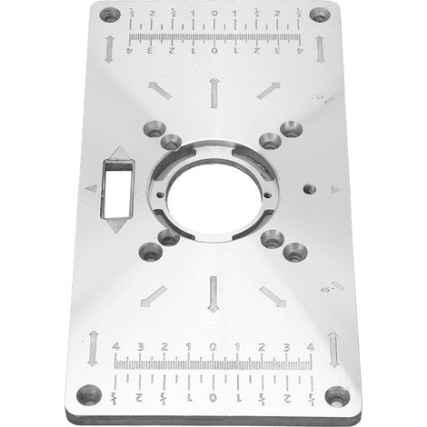 Plaque de défonceuse en aluminium pour table de travail, insert de fraisage et affleurage, 8 trous avec bagues (1/5)