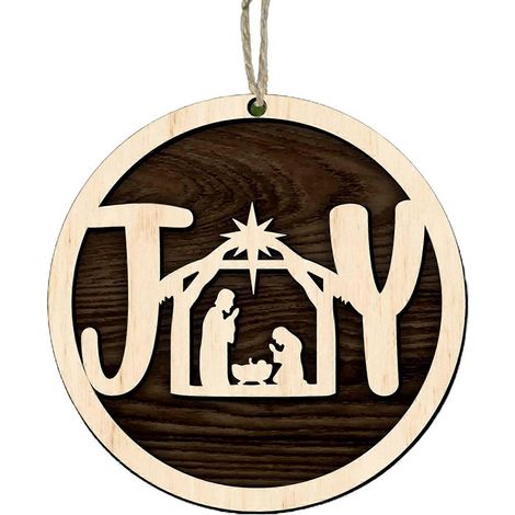 Weihnachtsbaum-Anhänger, 3D-Holzkrippe, Partydekoration, Neujahrs- und Feiertagsgeschenk (1/5)