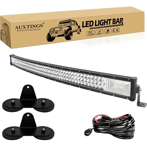 Barra de luz LED, diseño curvo, alto brillo, 42 pulgadas, soportes de alambre. (1/2)