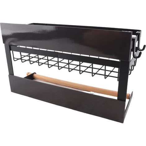 Étagère à épices magnétique pour réfrigérateur avec crochet, porte-essuie-tout, antirouille, support pour pots à épices, étagère latérale multifonction pour réfrigérateur. (1/5)