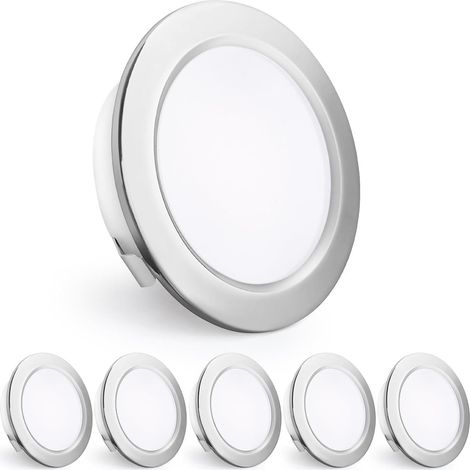 Spots LED Encastrables 230V, 4W 440LM Spots de Plafond 16mm Ultra-Plats 4000K Blanc Neutre Trou de Perçage 55-60mm pour Cuisine, Salon, Chambre, Blanc, Lot de 3 (1/5)
