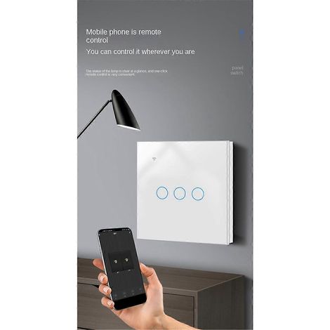 Interrupteur tactile intelligent Tuya Zigbee Zero Fire Line 3, blanc (1/5)