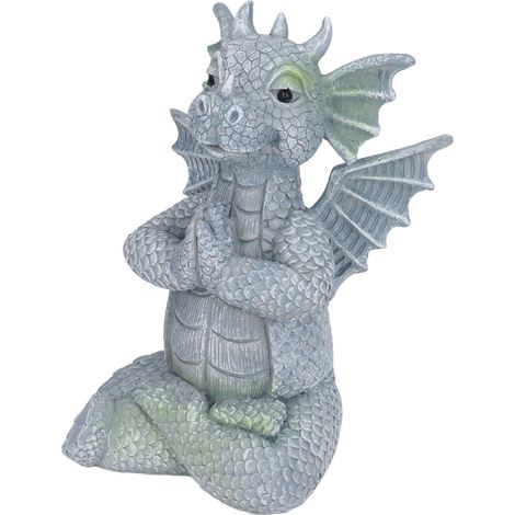 Petite sculpture de dinosaure en résine, statuette méditative, ornement pour jardin, arbre, cour ou terrasse. (1/5)