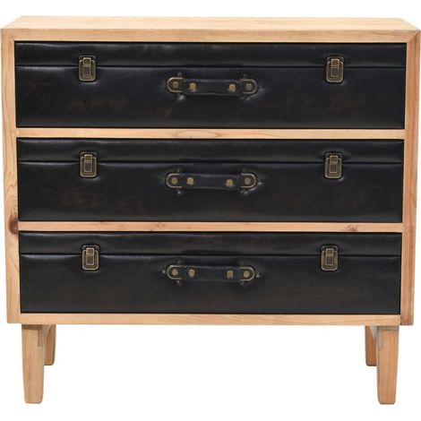 GBLY Schubladenkommode Massivholz Tanne 80x36x75 cm (1/5)
