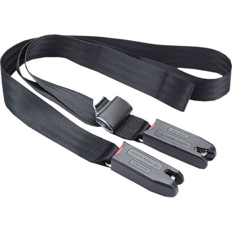 Ceinture Isofix pour siège auto universel, fermeture par un bouton, en polyester noir doux, 1,6 m, résistance 15 000 N (1/5)