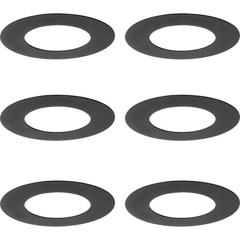 QAZQA Ensemble de 6 entretoises noires pour spots encastrables