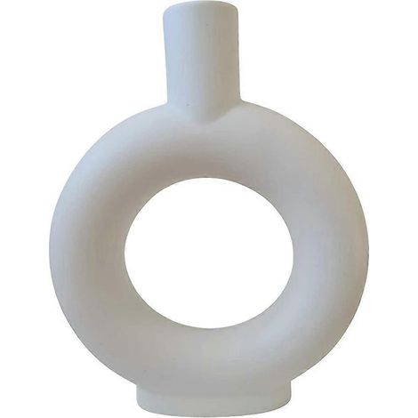 Keramikvase in Donutform, nordischer Stil, handgefertigter Blumentopf für Trockenblumen, Wohnzimmer, Büro, Heimdekoration
