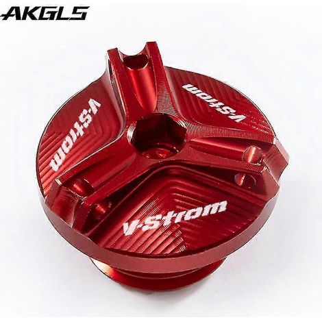 Bouchon de remplissage d'huile moteur Suzuki V-Strom 650, 1000, 1050, 1050XT, 250, DL250, DL650, DL1000 : vis et protection (rouge). (1/5)