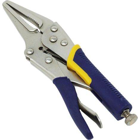 Dapetz ® 9" Locking Pliers/Long Nose Mole Grip Locking Vice Pliers - Straight Soft Grip Handle Made from Hardened & Tempered CRV Steel
