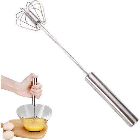 Frusta semiautomatica, ausilio in cucina per cuocere e preparare dolci, rotazione a 360°, 25 cm, argento (1/5)