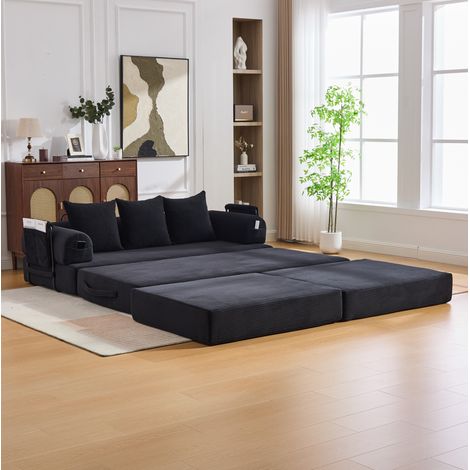 Divano modulare con pouf in velluto a coste OKMYHOME (1/5)