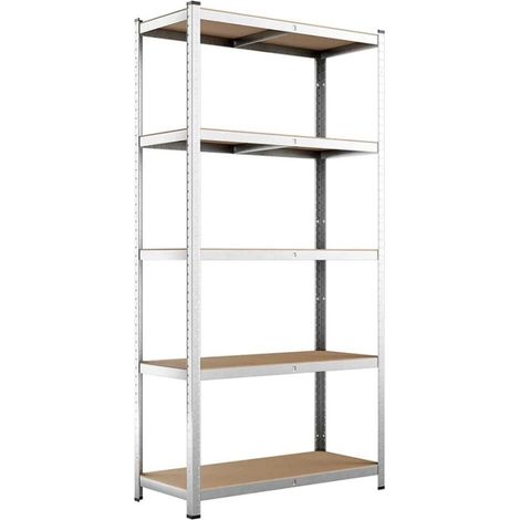 Trade Shop - VERZINKTES METALLREGAL, 5 REGALE, MDF-REGAL, SCHWERLAST, 180X120X45CM - (1/4)