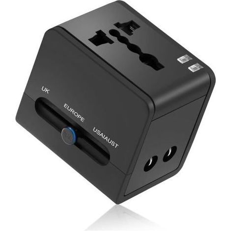 Lntyq Adaptateur Prise Universelle,4 in 1 Prise Internationale De Voyage,Adaptateur Prise France vers USA UK Canada Australie Japon Adaptateur de Voyage avec 2 USB,Adaptateur Voyage adapté aux 150+ Pa (1/5)