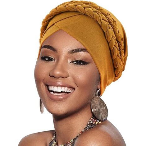 Turbante preanudado para mujer - Gorros trenzados para cubrir el cabello, ideales para la caída del cabello y para uso diario (1/5)