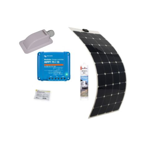 Panneau solaire souple 135W pour camping car – Régulateur MPPT 15A VICTRON – Ultra léger, revêtement ETFE, boîtier étanche – Antarion