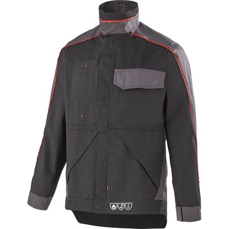 Blouson Ignifuge Multirisque Cepovett Konekt - EPI Cat. 3 - 99% Coton - Normes EN ISO 11612 & 11611 - Noir/Gris - T4