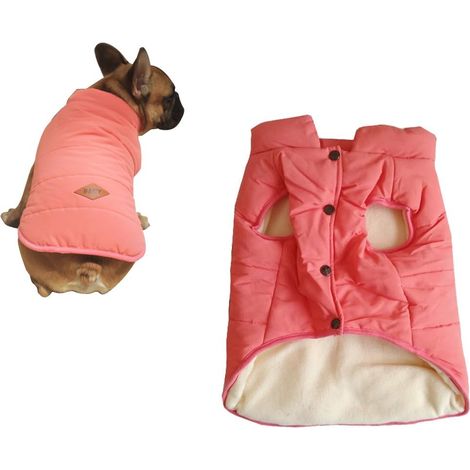 Carino cane domestico vestiti invernali caldo giacca gilet cappotto bulldog francese caldo gilet costume-XL (adatto 9-12,5 kg) (1/5)