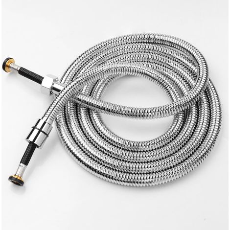 Tuyau de Douche 2,5m en Acier Inoxydable, Flexible de Douche Universel, Anti-Torsion, Connecteur en Laiton, Raccord Standard G1/2", Chrome (1/5)