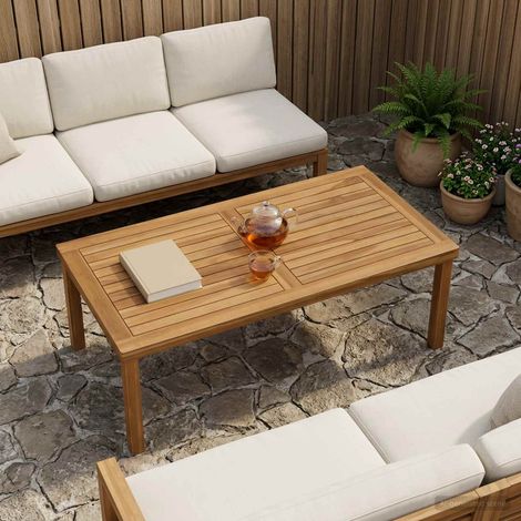 vidaXL Piano del tavolo Rettangolare Legno di teak solido