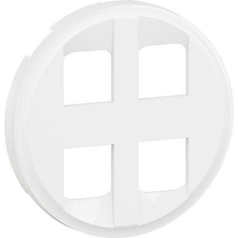 Enjoliveur prise quadruple RJ45 Céliane - Blanc (CB4348) (1/2)