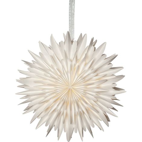 Star Trading Grande étoile en papier blanc 'Hiver', 3 plis, pli décoratif, Ø 60 cm