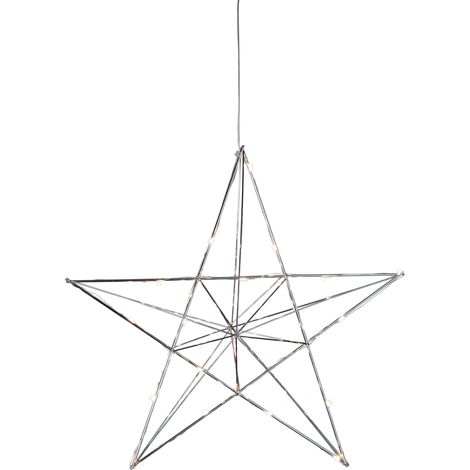 EGLO LED Weihnachtsdeko mit Dekostern zum Aufhängen, Hängedekoration Weihnachten mit Timer, Fenster Weihnachtsstern hängend aus Metall in Chrom, warmweiß (1/3)