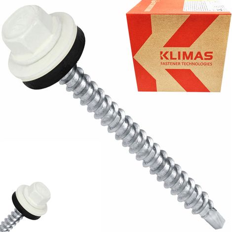 Vis Autoperceuses De Bardage Klimas, 4.8 x 70 mm, RAL 9010, Empreinte Torx, Boîte 200 Pièces (1/5)