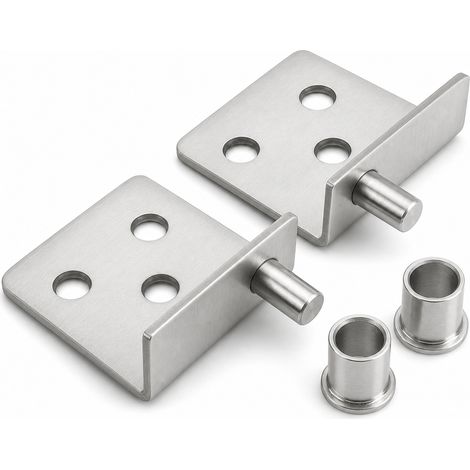 Pivot Invisible Inox Brossé pour Porte en Bois 35 x 33 mm (1/5)
