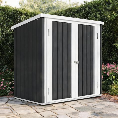 Abri de jardin nero en lamiera di acciaio PP 147 x 86 x 134 cm (1/5)