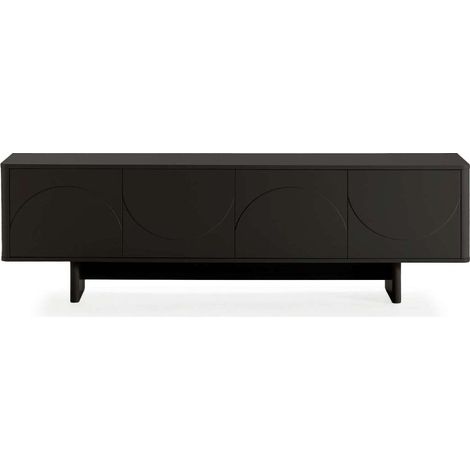 Mueble para televisión 4 puertas mod-Zuri acabado negro, 180cm(ancho) 55cm(alto) 40cm(largo) (1/5)