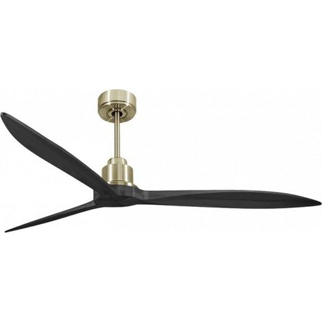 Tenerife - Super destratificateur et ventilateur DC 166 cm Laiton pales bois noir sans Lumière 30 à 60 m² (1/4)