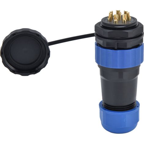Connecteur mâle-femelle SP28 IP68 étanche, prise aviation 380V 25A 8 broches, à souder avec écrou arrière. (1/5)