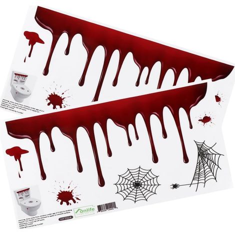 Autocollant Halloween imperméable, motif effrayant, PVC amovible pour abattant WC/surfaces lisses