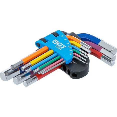 BGS 74454 Winkelschlüssel-Satz Multicolour kurz 9t  Innensechskant 1,5 - 10 mm