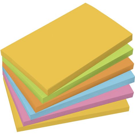 Sigel Note adhésive BA127 125 mm x 75 mm bleu, jaune, vert, orange, rose 600 feuille(s)