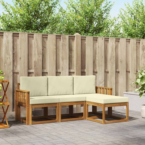 Teenpull – Outdoor-Sofagarnitur 4 Stk. Natur und Creme (1/5)