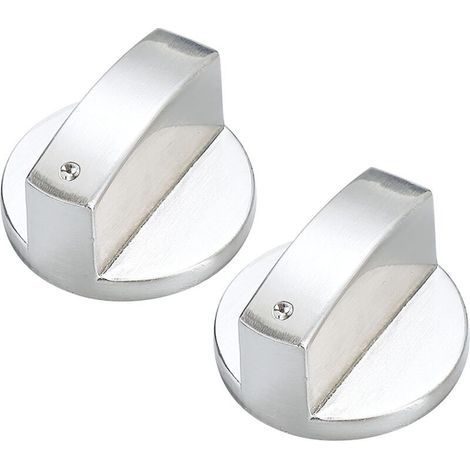 2 Pièces Bouton de Gaz,Bouton de Commande Universel,outon Cuisinière à Gaz,Boutons de Commande en Métal,pour cuisinière à gaz cuisinière cuisinières et plaques de Cuisson(Argent) (1/4)
