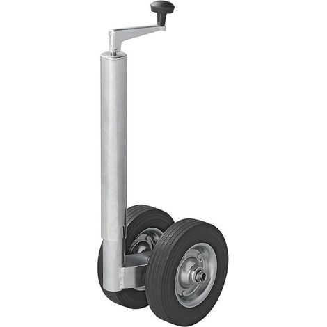 Roue jockey double 48 mm avec pneus en caoutchouc plein 200 x 50 mm (1/5)