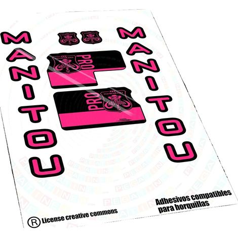 Pegatinas de vinilo de alta calidad, diseños personalizables, color rosa neón. (1/2)