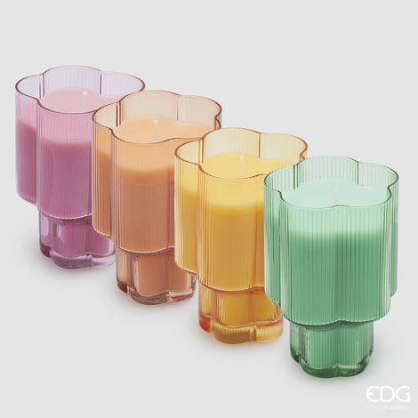 EDG Enzo De Gasperi Candela Primula con Profumo H 10,5 Cm D 7 Cm 4 Ass. Mixed Fragrances 1 Pz