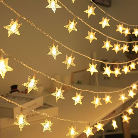 Guirlande Lumineuse Exterieur Solaire, 12M 100 LED Guirlande Solaire Extérieure Étanche 8 Modes Décoration Lumière pour Jardin(Blanc Chaud) (1/5)