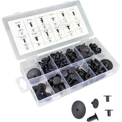 Set clip JBM renault dacia clips case 109 pezzi plastica
