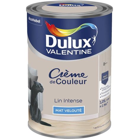 Peinture Crème De Couleur Mat Lin intense 1,25 L - Dulux Valentine